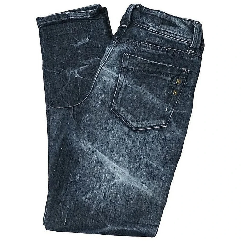 Punk Rock Hang Ten Skinny Jeans Womens‎ Size 5 Blue Acid Wash Studded